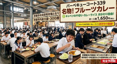 修学旅行・学校遠足・団体観光専門の大型カレー食堂誕生！