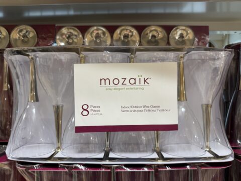 mozaïk（モザイク）ゴールドワイングラス【プラスチック8脚セット】