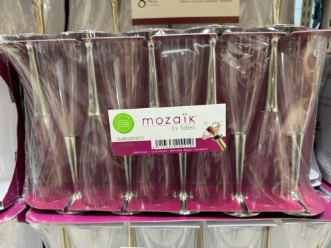 mozaïk（モザイク）シルバーシャンパングラス【プラスチック10脚セット】