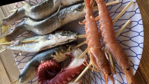 老舗仲卸「山豊」さん 厳選おまかせ・旬魚の串焼きセット